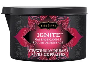 Masážní olejová svíčka Ignite Strawberry Dreams – Svíčky pro uvolňující i erotickou masáž