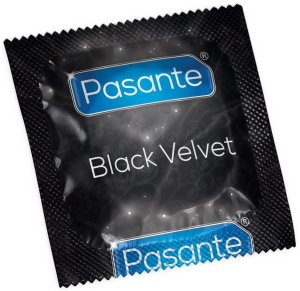 Kondom Pasante Black Velvet - černý – Klasické kondomy