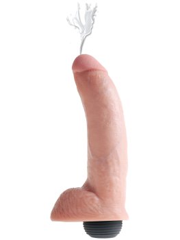 Stříkající realistické dildo s varlaty King Cock 9" – Stříkající dilda