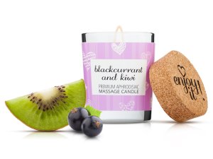 Afrodiziakální masážní svíčka MAGNETIFICO - Enjoy it! Blackcurrant and kiwi – Svíčky pro uvolňující i erotickou masáž