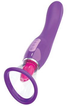 Sací stimulátor klitorisu s jazýčkem/vibrátor na bod G Fantasy For Her – Sací stimulátory pro ženy