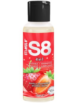 Lubrikační a masážní gel S8 4-in-1 Vanilla Strawberry Whipped Cream – Lubrikační gely s příchutí